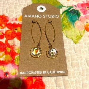 NWT Amano Studio Handcrafted Abalone Shell Earrings